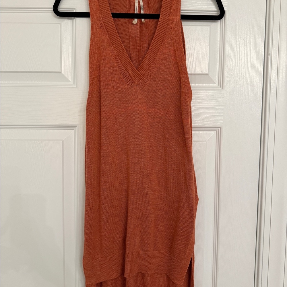 Anthropologie Orange Sleeveless Knit Top